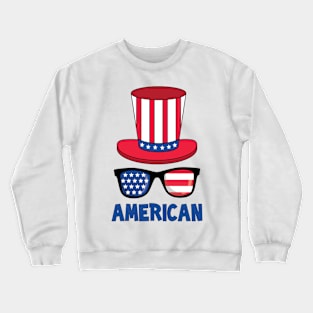 American 4th of July cliparts illustration Crewneck Sweatshirt